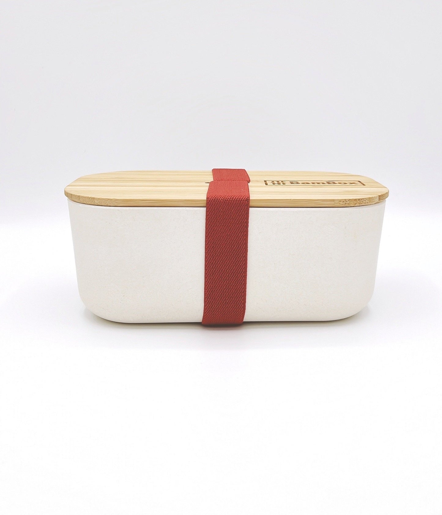 Bam Box white bamboo food container with a secure lid, eco-friendly and reusable, perfect for storing meals and snacks.