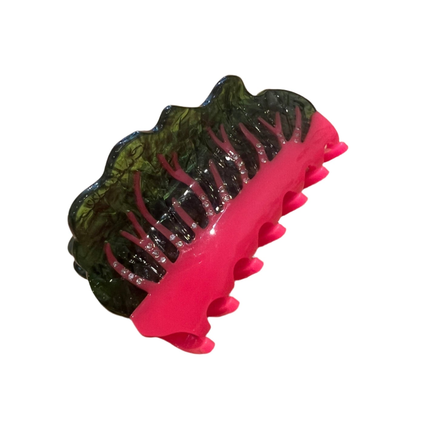 Centinelle Swiss Chard Hair Claw - stylish and durable cellulose acetate hair clip in a sleek design, perfect for all hair types. Eco-friendly and ideal for everyday use.