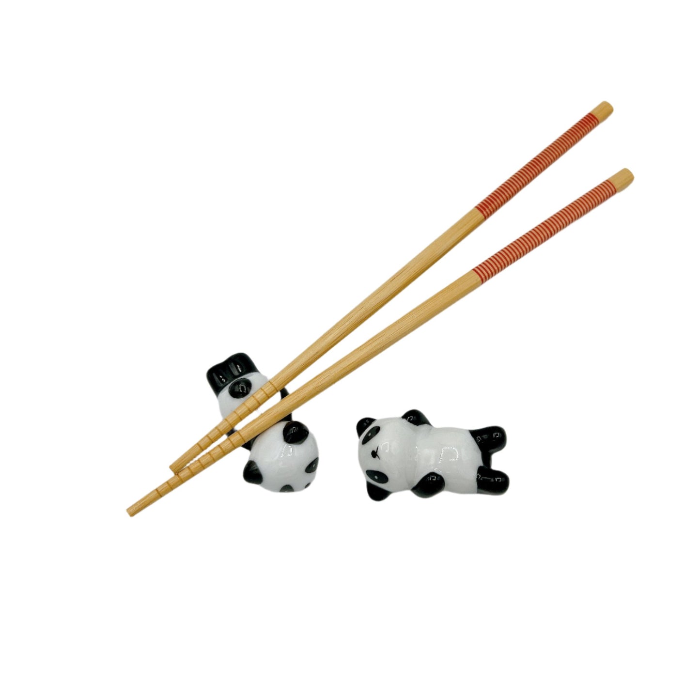 Porcelain Panda Chopstick Rest from Bamboo Switch - Cute panda-shaped chopstick holder for your dining table.
