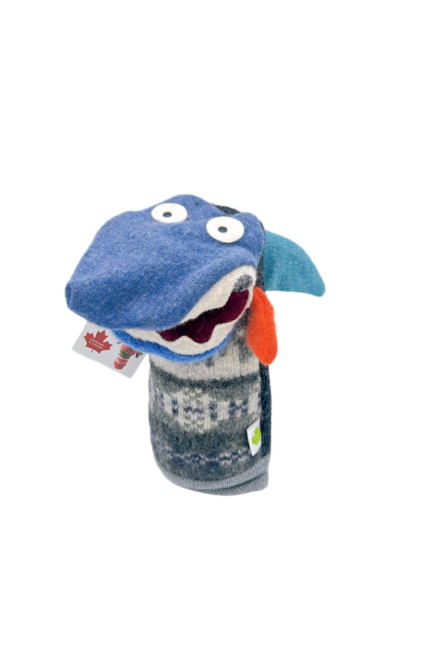 Handmade, eco-friendly puppets crafted from reclaimed sweaters, unique and sustainable toys.