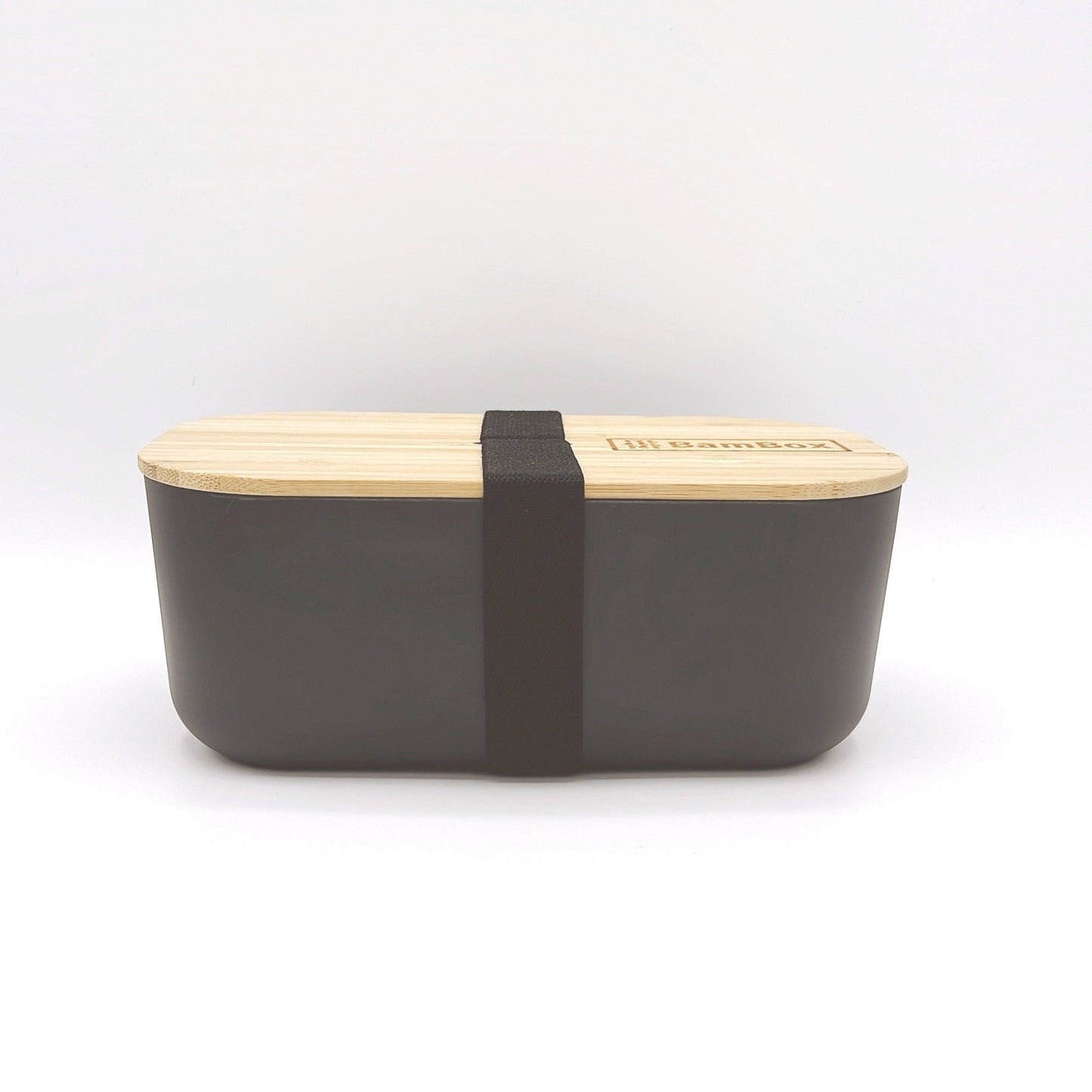 Bam Box black bamboo food container with a secure lid, eco-friendly and reusable, perfect for storing meals and snacks.