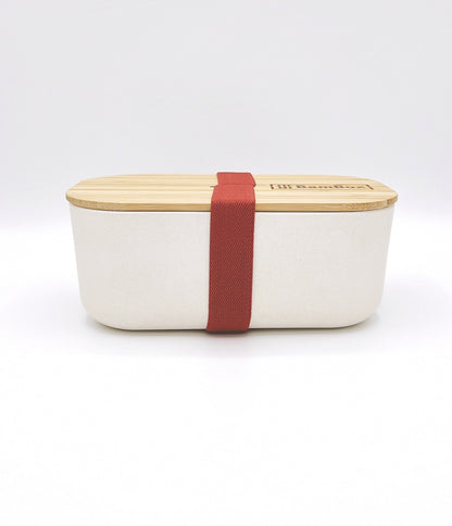 Bam Box white bamboo food container with a secure lid, eco-friendly and reusable, perfect for storing meals and snacks.