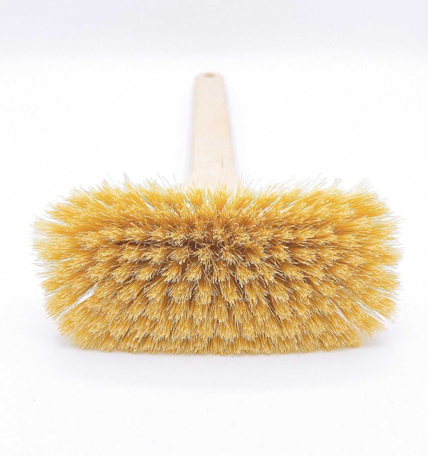 Redecker Bathtub Scrub Brush with wooden handle and natural bristles, perfect for cleaning tubs and tiles. Eco-friendly and durable.