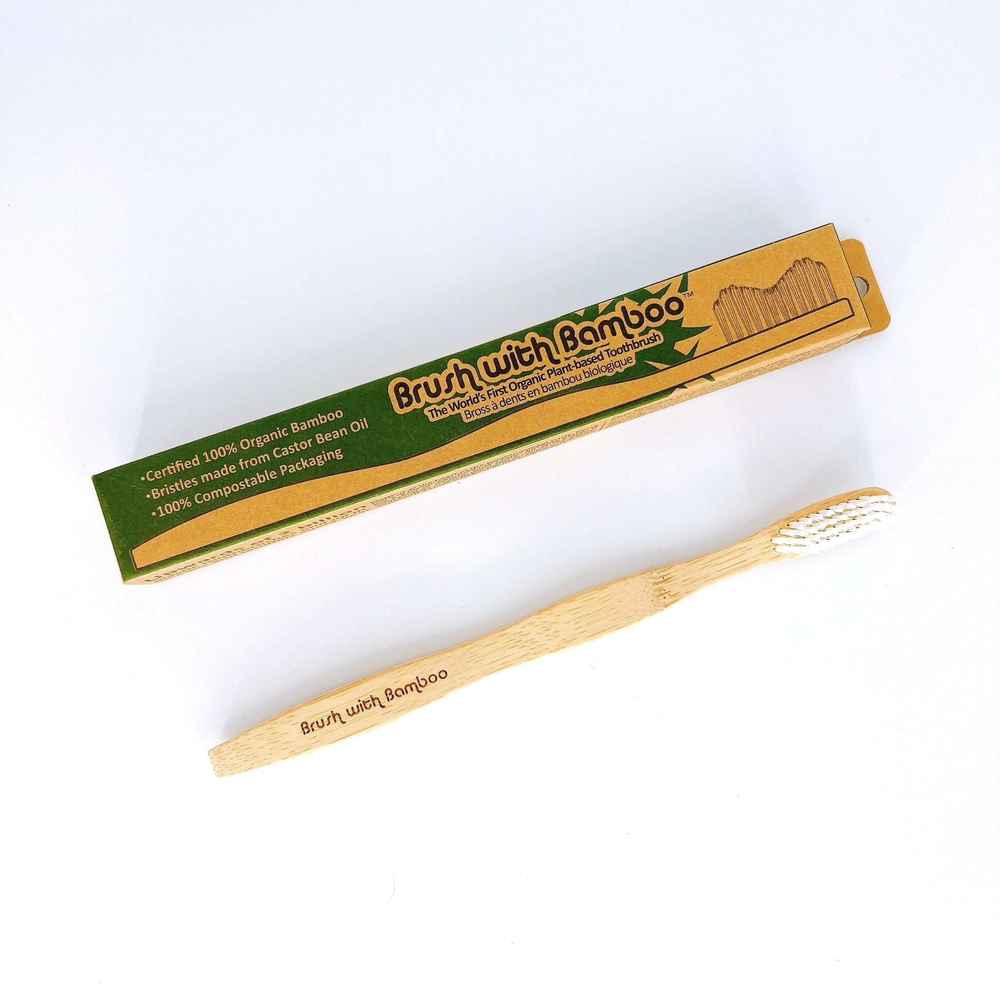 Brush with Bamboo Toothbrush featuring a bamboo handle and soft bristles, ideal for eco-friendly and effective oral care.