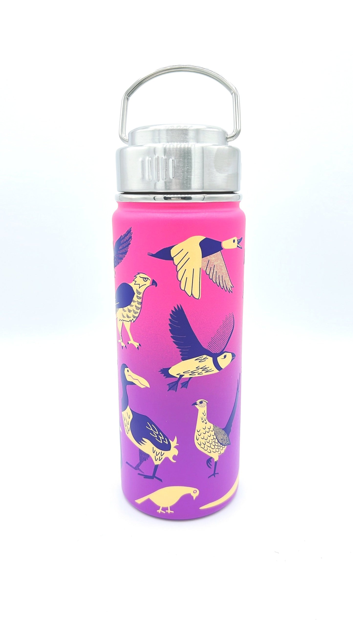 Cognitive Surplus Water Bottle featuring a bird design, perfect for eco-friendly hydration on the go. 18.6 fl oz