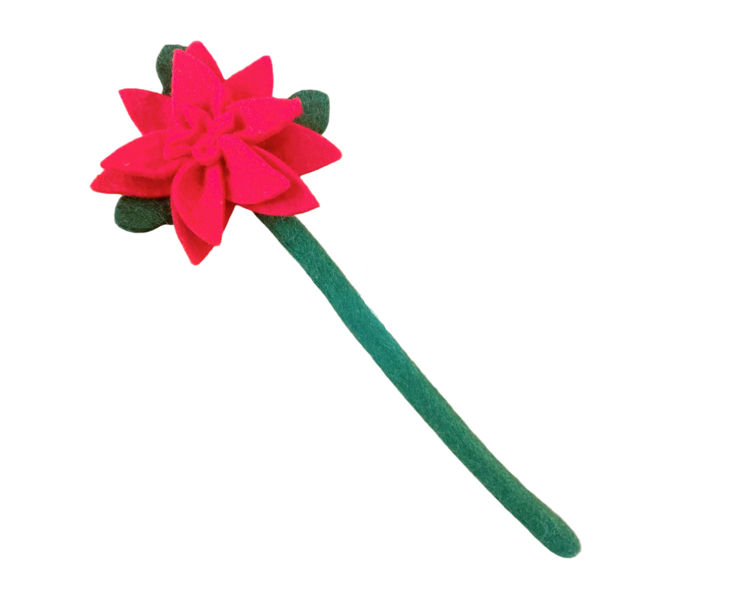 Handcrafted Global Goods felt flowers in vibrant colors with flexible green stems.