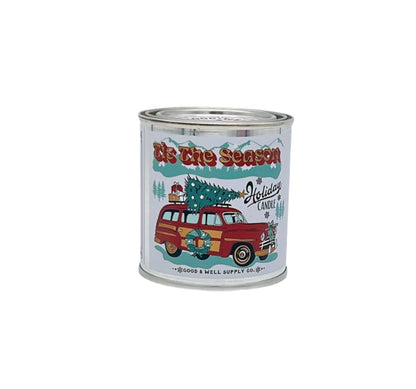 Good and Well Holiday Candles in festive, eco-friendly packaging, featuring hand-poured soy wax and holiday-inspired scents, perfect for seasonal decor or gifting.