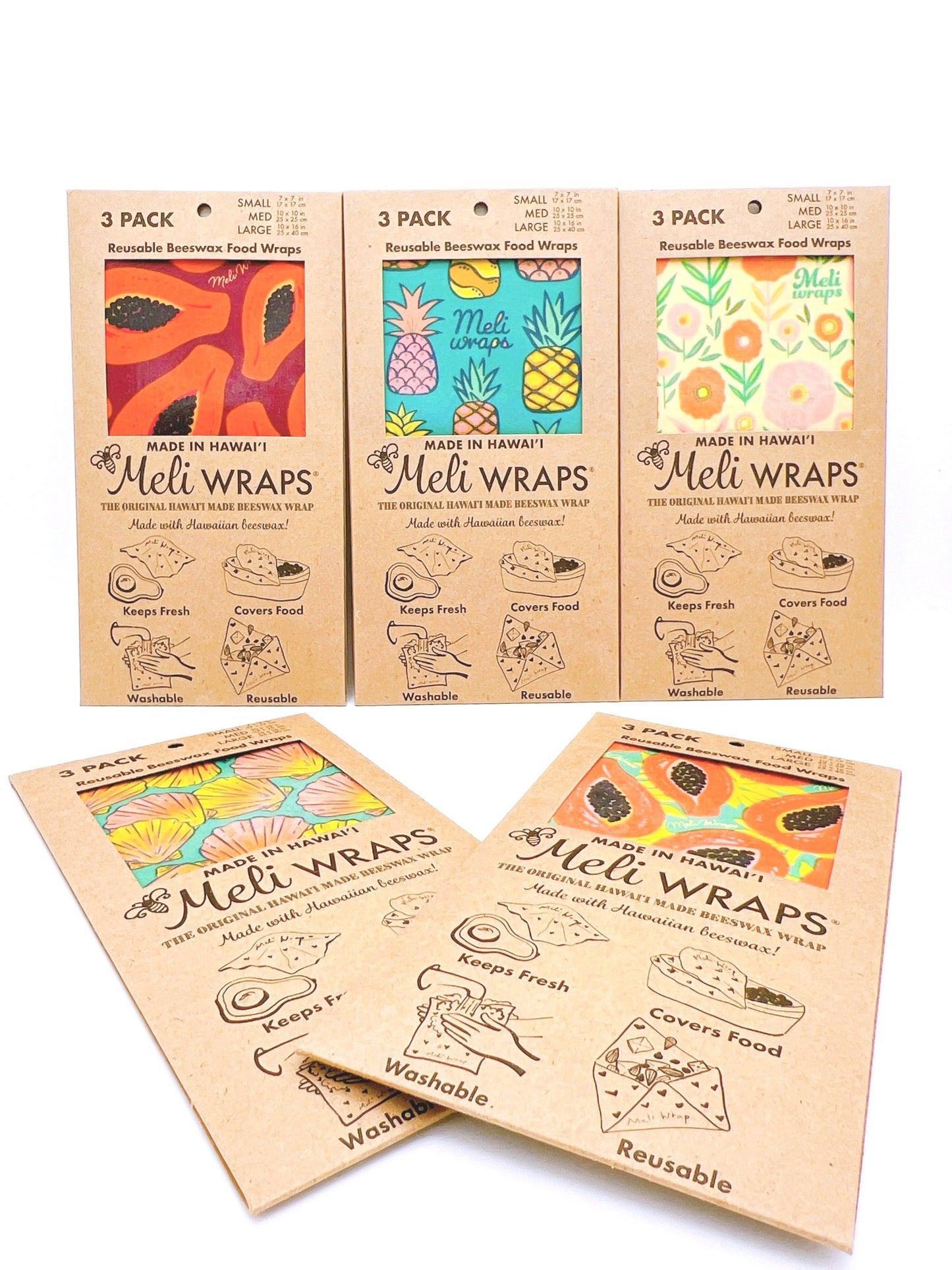 Reusable, eco-friendly beeswax wraps perfect for covering food and keeping it fresh, reducing the need for single-use plastic.