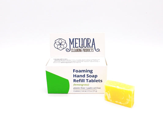 Eco-friendly, concentrated tablets that dissolve to create rich, foaming hand soap. Zero waste and gentle on skin.