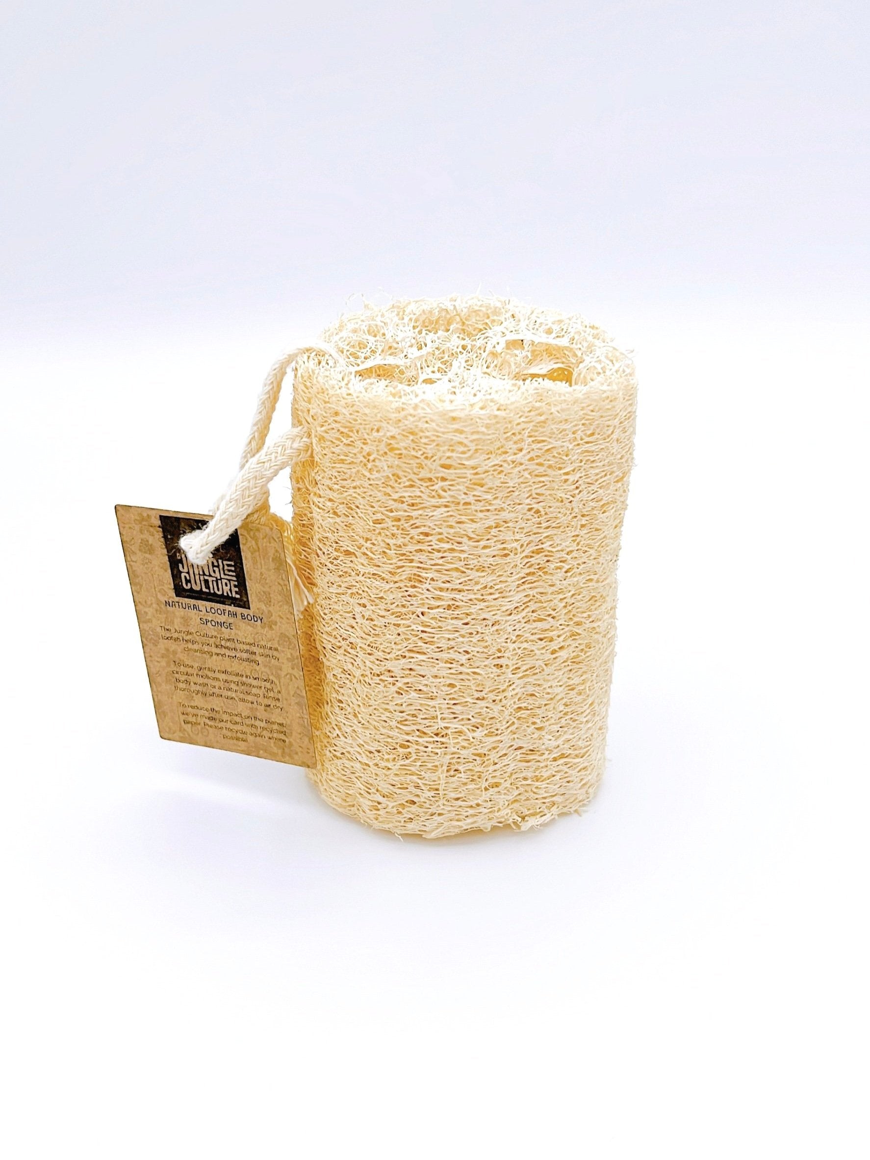 Natural loofah sponge, eco-friendly exfoliator. Ideal for gentle, effective cleansing in the bath or shower. Compostable and plastic-free.