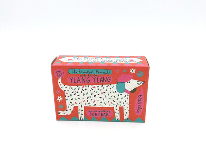 Eco-friendly bar soap with vibrant, printed packaging. Made from natural ingredients for a gentle cleanse.