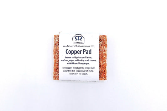 Redecker Copper Pad is a tough cleaning pad for scrubbing pots and pans, removing stubborn stains with ease, and maintaining shine.