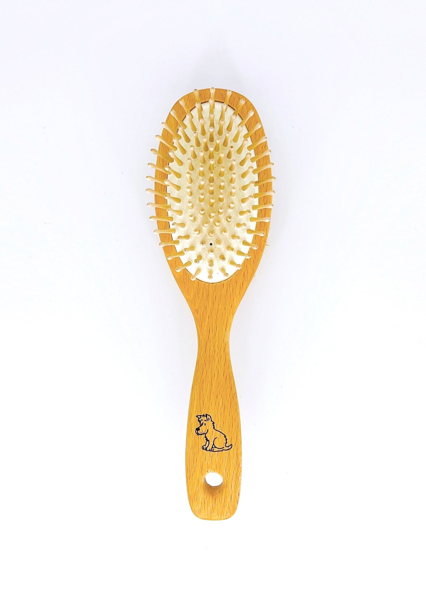 Redecker Dog Brush is a high-quality wooden brush with soft bristles, perfect for gentle grooming and detangling your pet's fur.