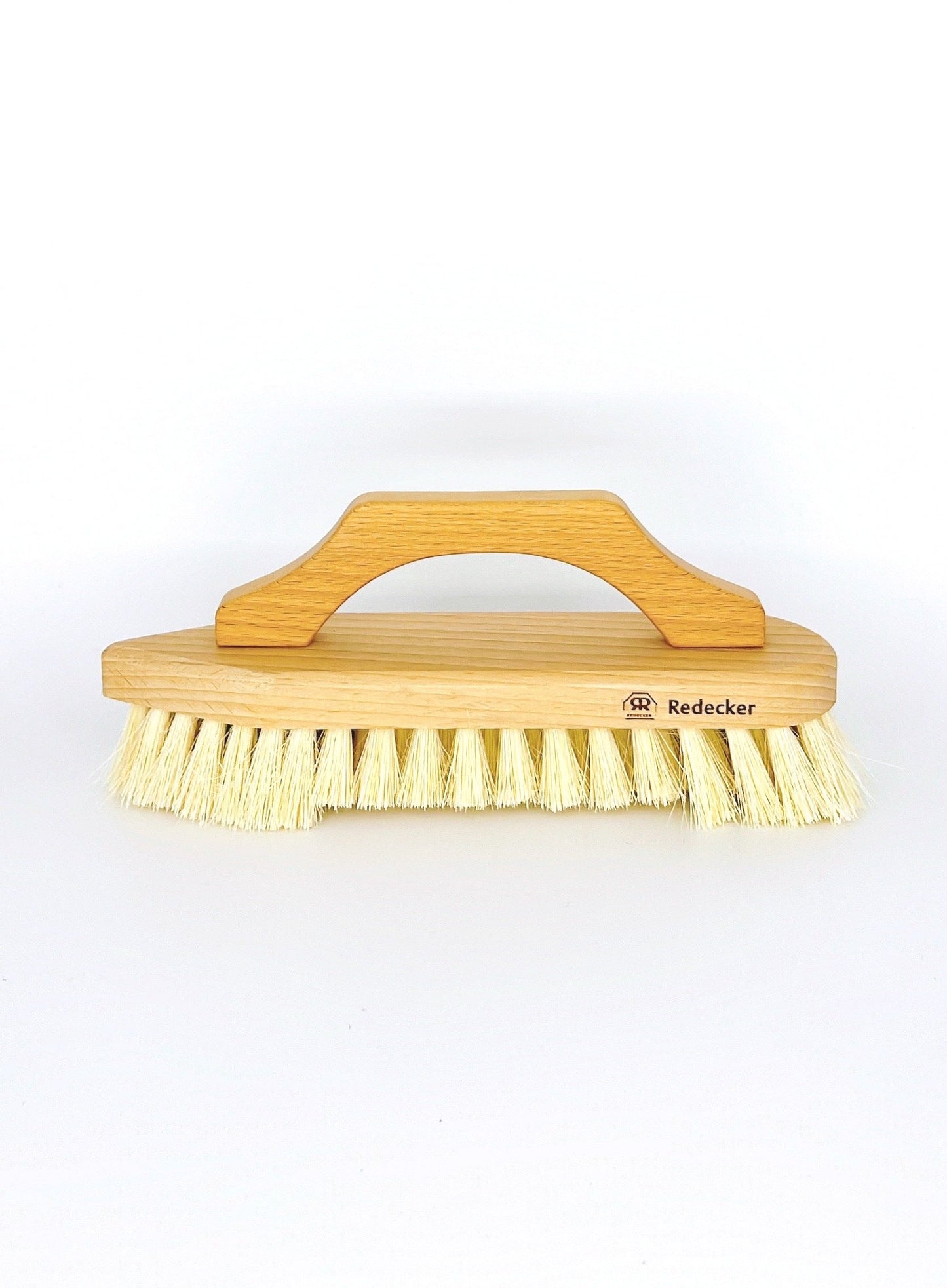 Redecker Scrub Brush with Handle is a sturdy bristle brush with a comfortable handle, perfect for tackling tough cleaning tasks and scrubbing.