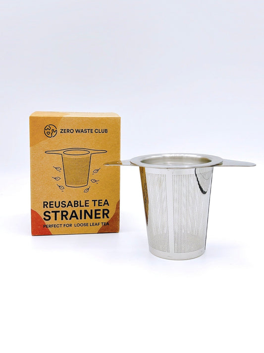 Eco-friendly stainless steel strainer for loose leaf tea. Durable, easy to clean, and perfect for steeping your favorite teas.