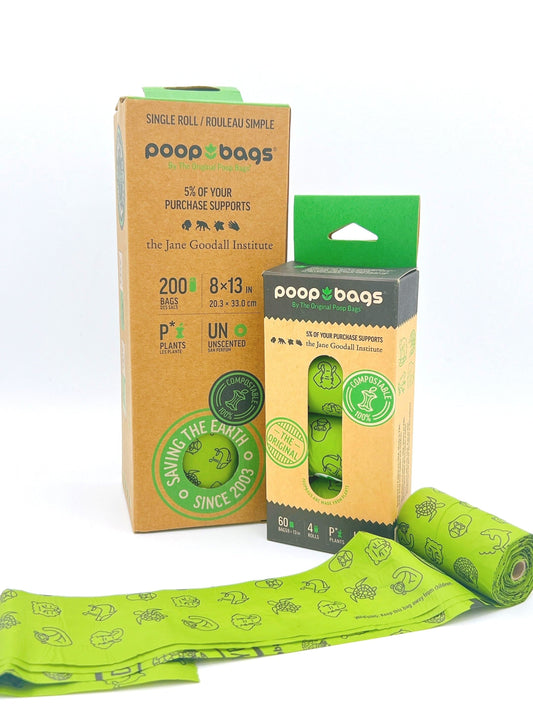 Eco-friendly, leak-proof dog waste bags made from compostable materials for easy and responsible clean-up.